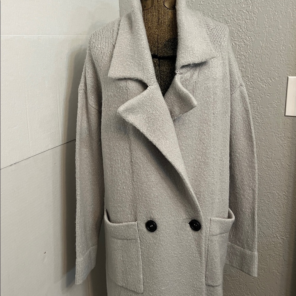 SHOW ME YOUR MUMU SWEATER JACKET GRAY KNIT CARDIGAN COAT SIZE SMALL - Picture 4 of 17